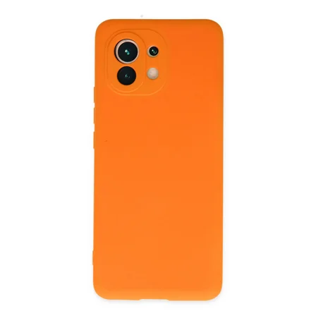 Mi 11 Kılıf Nano içi Kadife Silikon - Turuncu