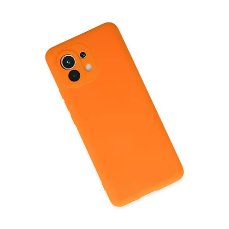 Mi 11 Kılıf Nano içi Kadife Silikon - Turuncu