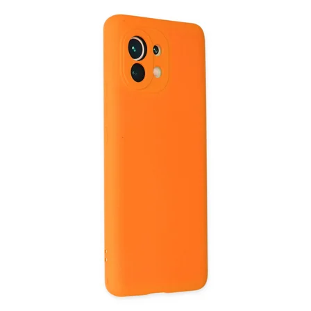 Mi 11 Kılıf Nano içi Kadife Silikon - Turuncu