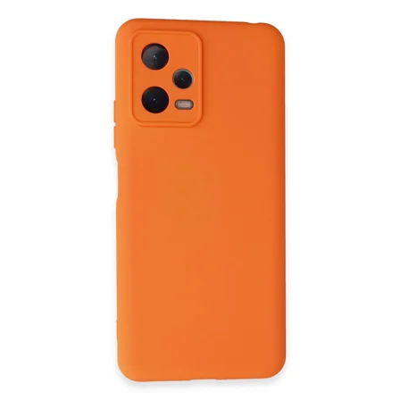 Note 12 5G Kılıf Nano içi Kadife Silikon - Turuncu