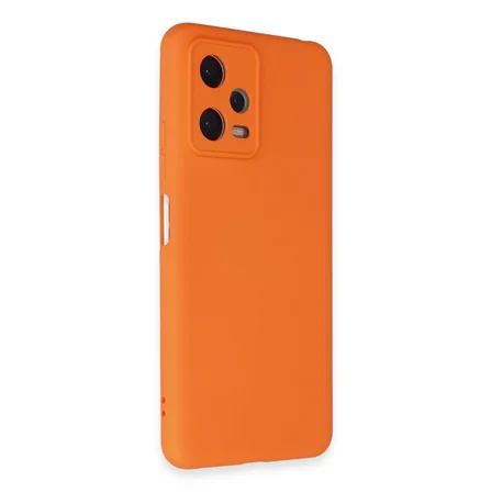 Note 12 5G Kılıf Nano içi Kadife Silikon - Turuncu