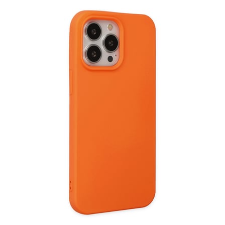 iPhone 14 Pro Max Kılıf Nano içi Kadife Silikon - Turuncu