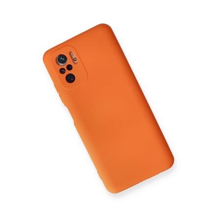 Redmi Note 10 Kılıf Nano içi Kadife Silikon - Turuncu