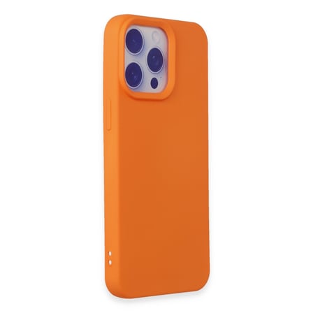 iPhone 15 Pro Max Kılıf Nano içi Kadife Silikon - Turuncu