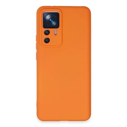 Mi 12T Pro Kılıf Nano içi Kadife Silikon - Turuncu