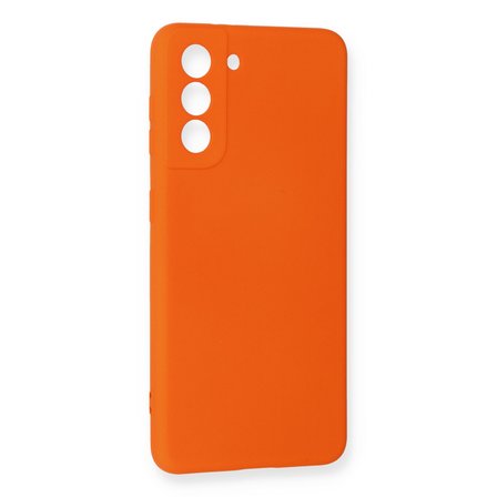Galaxy S21 FE Kılıf Nano içi Kadife Silikon - Turuncu