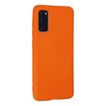 Galaxy S20 Kılıf Nano içi Kadife Silikon - Turuncu