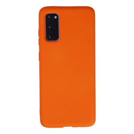 Galaxy S20 Kılıf Nano içi Kadife Silikon - Turuncu