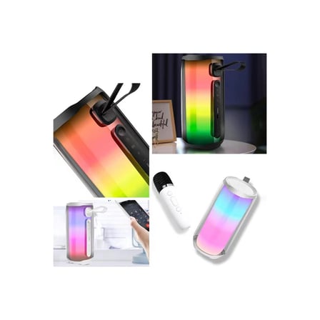 Pluse 5 Mikrofonlu RGB Kablosuz Hoparlör - Beyaz