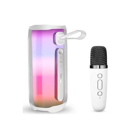 Pluse 5 Mikrofonlu RGB Kablosuz Hoparlör - Beyaz