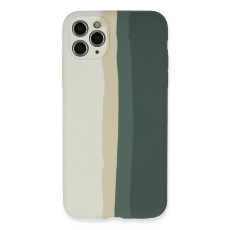 iPhone 11 Pro Kılıf Ebruli Lansman Silikon - Beyaz-Gri