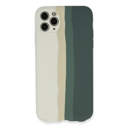 iPhone 11 Pro Kılıf Ebruli Lansman Silikon - Beyaz-Gri