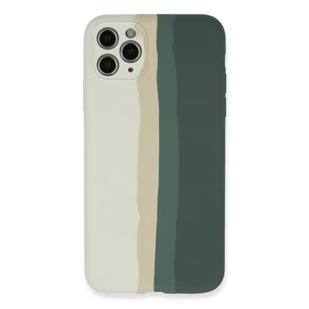 iPhone 11 Pro Kılıf Ebruli Lansman Silikon - Beyaz-Gri