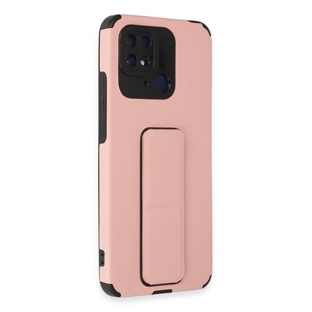 Redmi 10C Kılıf Mega Standlı Silikon - Pudra