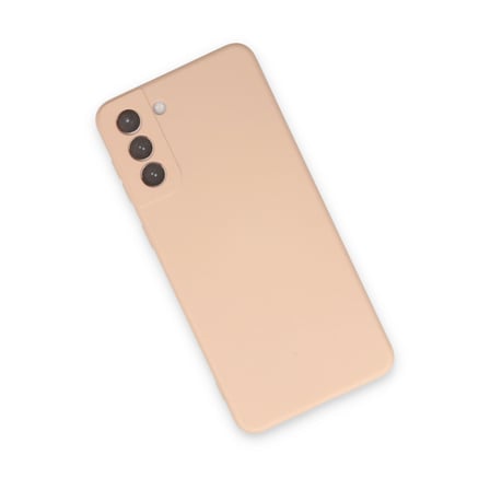 Galaxy S21 Kılıf Nano içi Kadife Silikon - Pudra