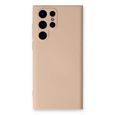 Galaxy S22 Ultra Kılıf Nano içi Kadife Silikon - Pudra