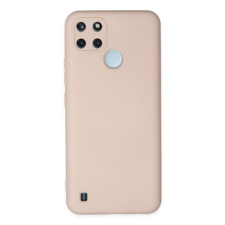 Realme C25Y Kılıf Nano içi Kadife Silikon - Pudra