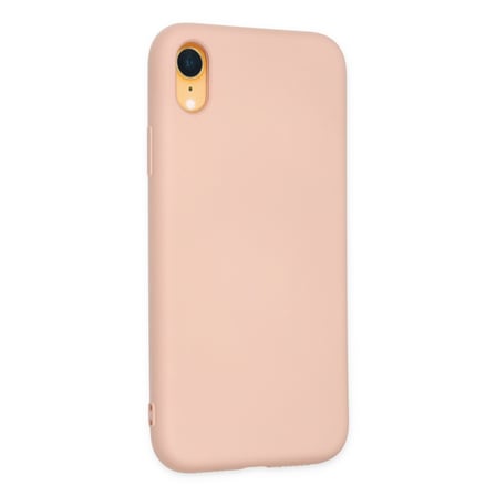iPhone XR Kılıf Nano içi Kadife Silikon - Pudra