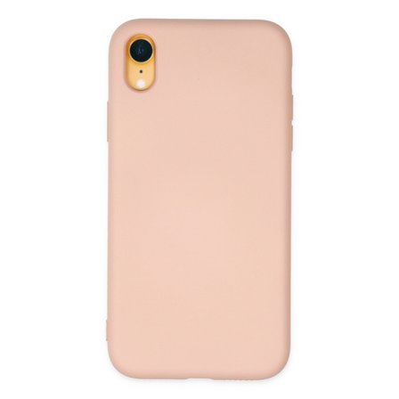 iPhone XR Kılıf Nano içi Kadife Silikon - Pudra