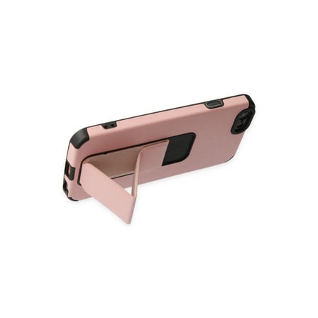 iPhone 6 Kılıf Mega Standlı Silikon - Pudra