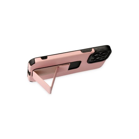 iPhone 12 Pro Max Kılıf Mega Standlı Silikon - Pudra
