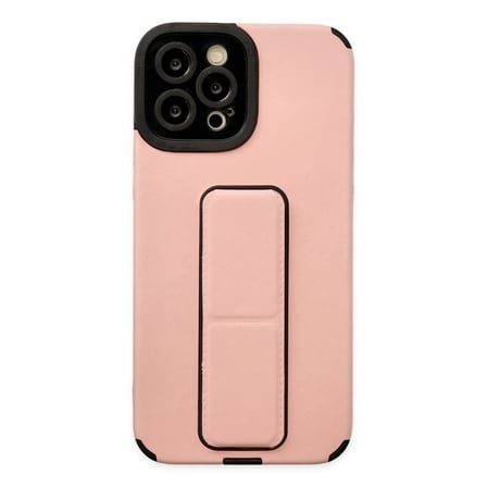 iPhone 12 Pro Max Kılıf Mega Standlı Silikon - Pudra