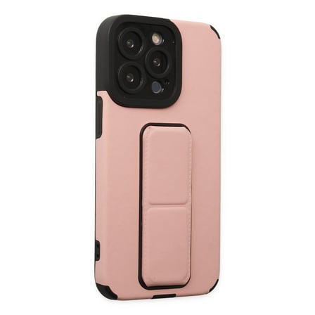 iPhone 13 Pro Kılıf Mega Standlı Silikon - Pudra