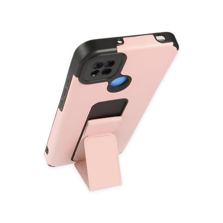 Redmi 9C Kılıf Mega Standlı Silikon - Pudra