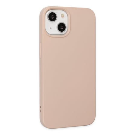 iPhone 14 Plus Kılıf Nano içi Kadife Silikon - Pudra