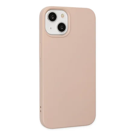 iPhone 14 Plus Kılıf Nano içi Kadife Silikon - Pudra