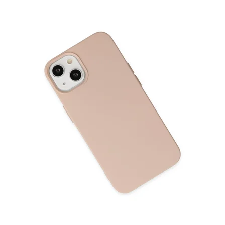 iPhone 14 Plus Kılıf Nano içi Kadife Silikon - Pudra