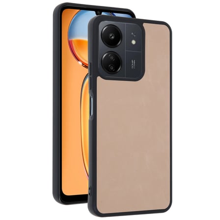 Redmi 13C Kılıf Aras Deri Kapak - Pudra