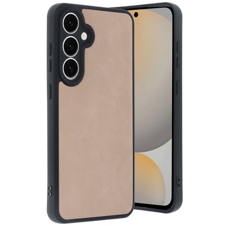 Galaxy S24 FE Kılıf Aras Deri Kapak - Pudra