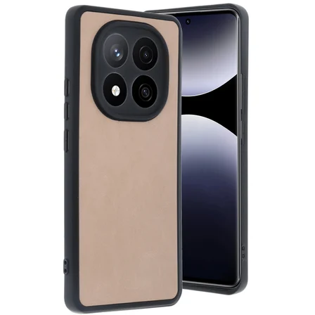 Redmi Note 14 Pro 5G Kılıf Aras Deri Kapak - Pudra