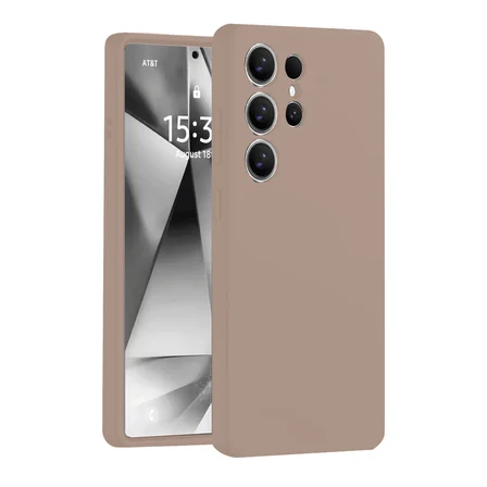 Galaxy S25 Ultra Kılıf Nano içi Kadife Silikon - Pudra