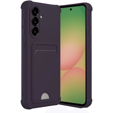 Galaxy A55 5G Kılıf Kelvin Kartvizitli Silikon - Derin Mor
