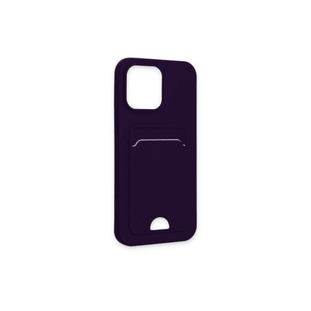 iPhone 14 Pro Kılıf Kelvin Kartvizitli Silikon - Derin Mor