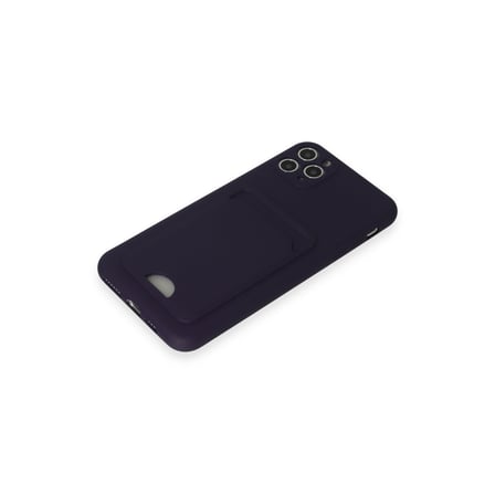 iPhone 11 Pro Max Kılıf Kelvin Kartvizitli Silikon - Derin Mor