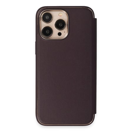iPhone 14 Pro Kılıf Dolpin Kapaklı - Derin Mor