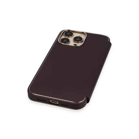 iPhone 14 Pro Kılıf Dolpin Kapaklı - Derin Mor