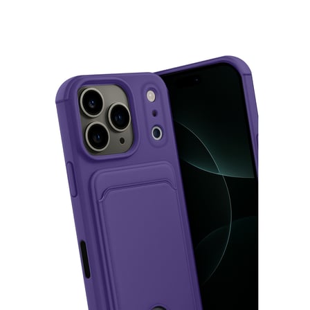 iPhone 17 Pro Kelvin Kartvizitli Silikon - Derin Mor