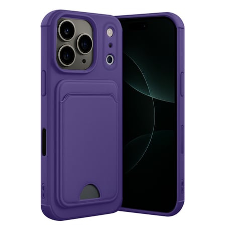 iPhone 17 Pro Kelvin Kartvizitli Silikon - Derin Mor