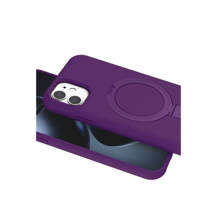 iPhone 11 Regal Magsafe Standlı Kapak - Derin Mor