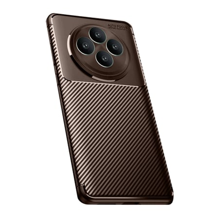 Reno 11 FS Kılıf Auto Focus Karbon Kapak - Kahverengi