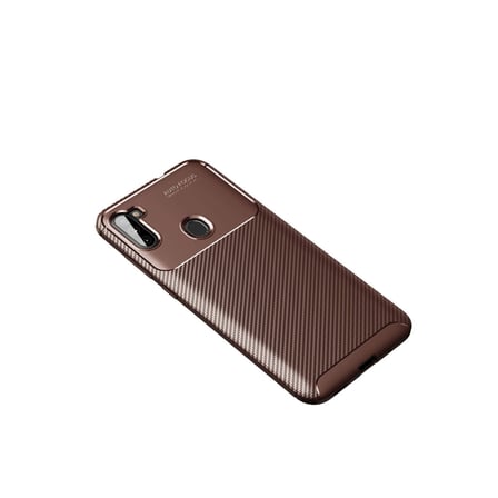 Galaxy A11 Kılıf Auto Focus Karbon Kapak - Kahverengi