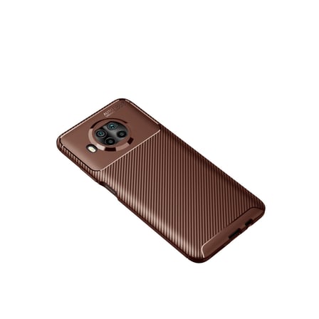 Mi 10T Lite Kılıf Auto Focus Karbon Kapak - Kahverengi
