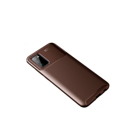 Galaxy A02S Kılıf Auto Focus Karbon Kapak - Kahverengi