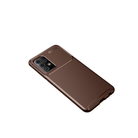 Galaxy A72 Kılıf Auto Focus Karbon Kapak - Kahverengi