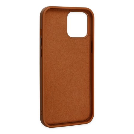 iPhone 12 Pro Max Kılıf Asya Deri Silikon - Kahverengi