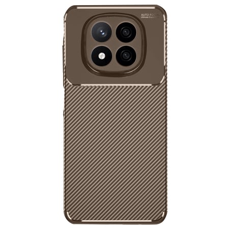 Redmi Note 14 Pro 4G Kılıf Auto Focus Karbon Kapak - Kahverengi
